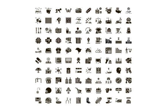 Collection of Diverse Glyph Icons Repres: A Practical Resource for Clear, Consistent Visual Communication