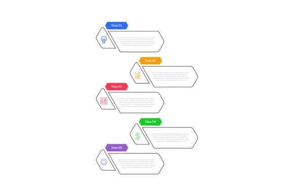 Modern 5-Step Vertical Infographics