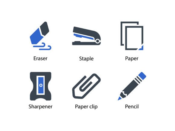 Stationery Icon Set 2: Precision Glyph Icons for Versatile Design Workflows