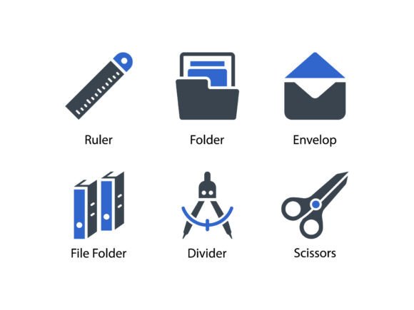 Stationery Icon Set 3: Clean, Versatile Glyph Icons