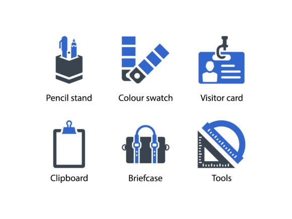 Stationery Icon Set 4: A Precision-Crafted Toolkit for Visual Consistency Across Media