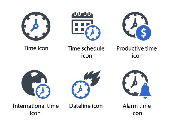 Time Icon Set 1: Clean, Precise & Universally Useful