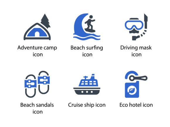 Travel Vacation Icon Set 8: A Precision-Crafted Visual Toolkit for Modern Design Workflows