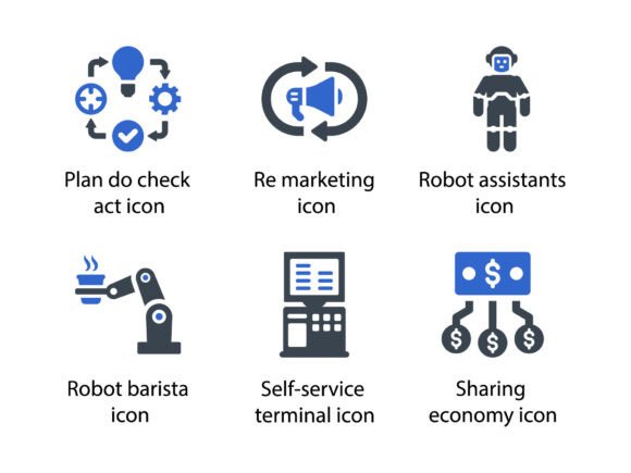 Untact Economy Icon Set 7: Precision Glyph Icons for Modern Digital and Print Workflows