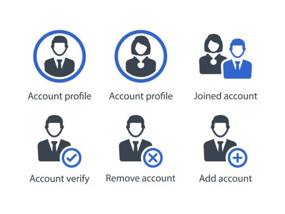 User Account Icon Set 1: Clean, Versatile Glyph Icons