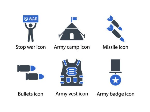 War Icon Set 2: Precision Glyph Icons for Impactful Design